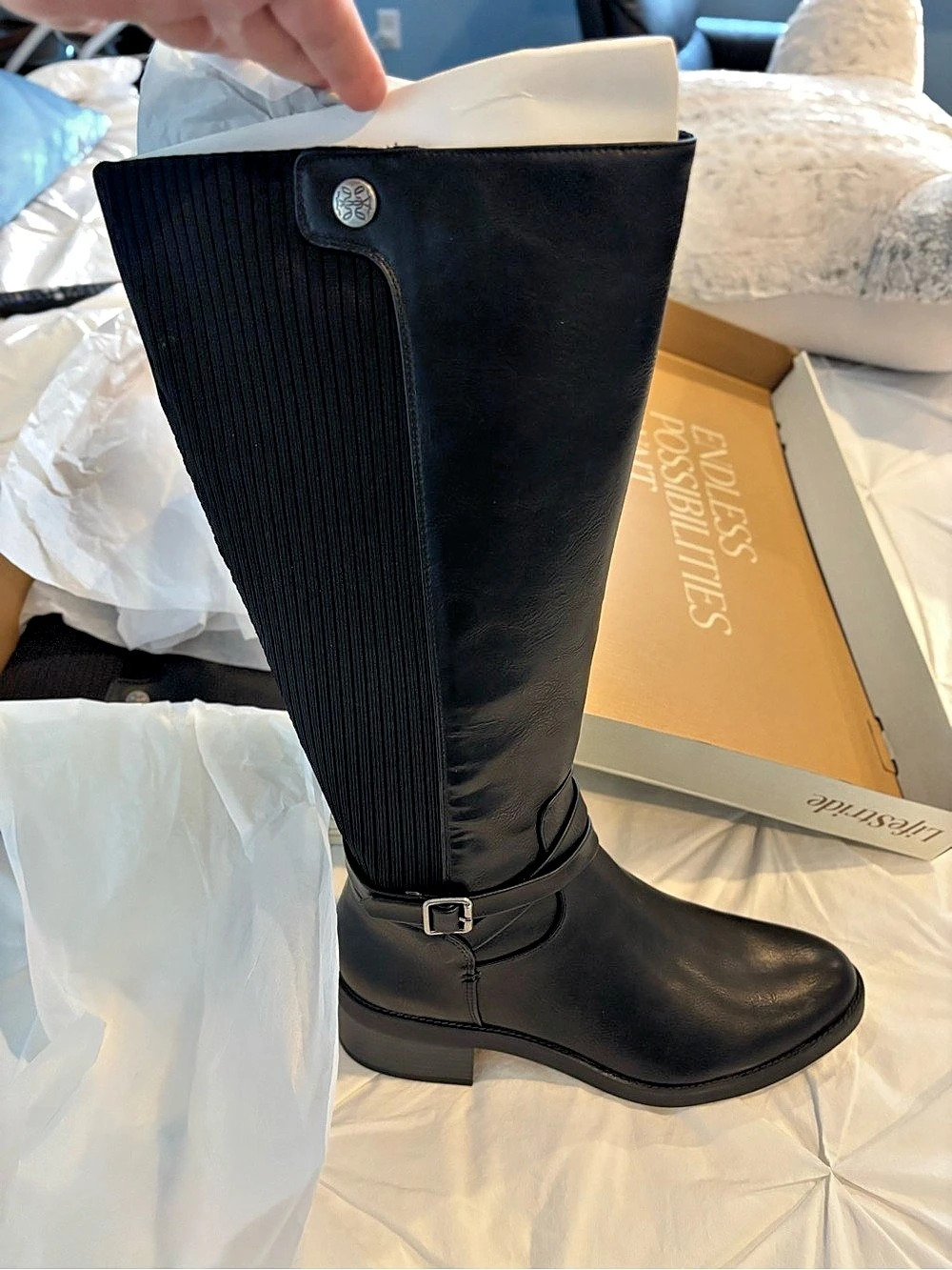 LifeStride Brytn Bay Black Tall Boots Black US 11 M